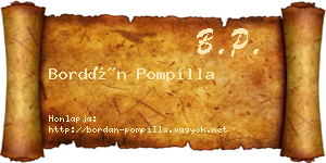 Bordán Pompilla névjegykártya